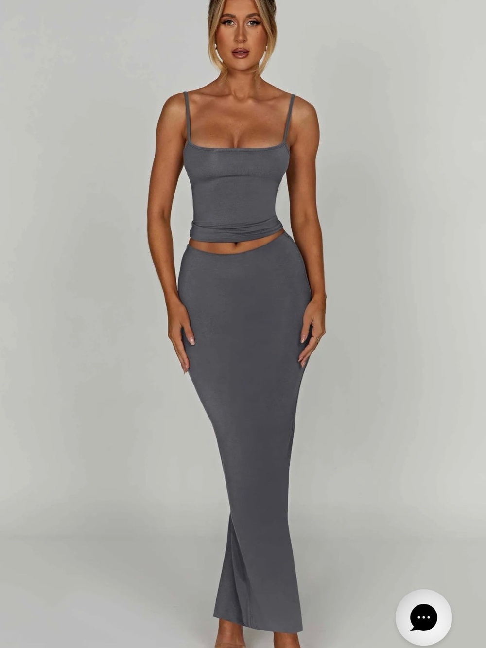 Babyboo Yazmin Charcoal Gray Maxi Skirt